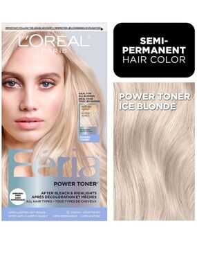 L’ORÉAL FÉRIA NWT Ice Blonde Power Toner Anti Brass Hair Gloss Treatment Kit